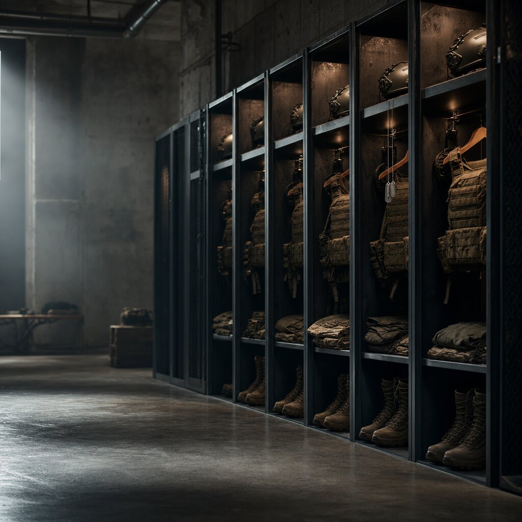 Military ready-room gear lockers